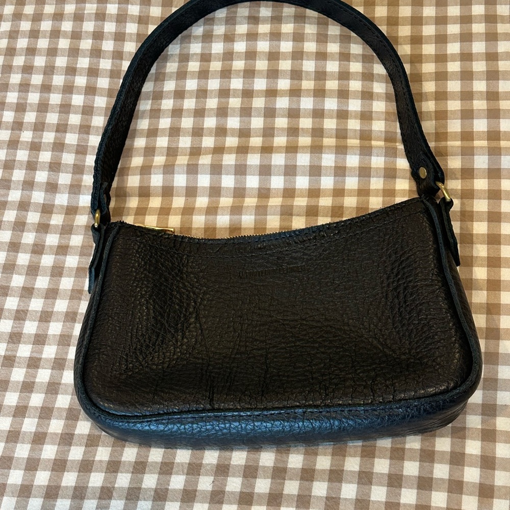 Portland Leather Goods Lucy AP Pebbled Black Shoulder Bag